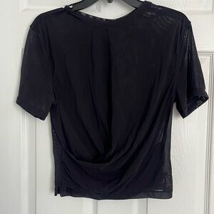 See through mesh cross over lulu top (reversible yoga tshirt)